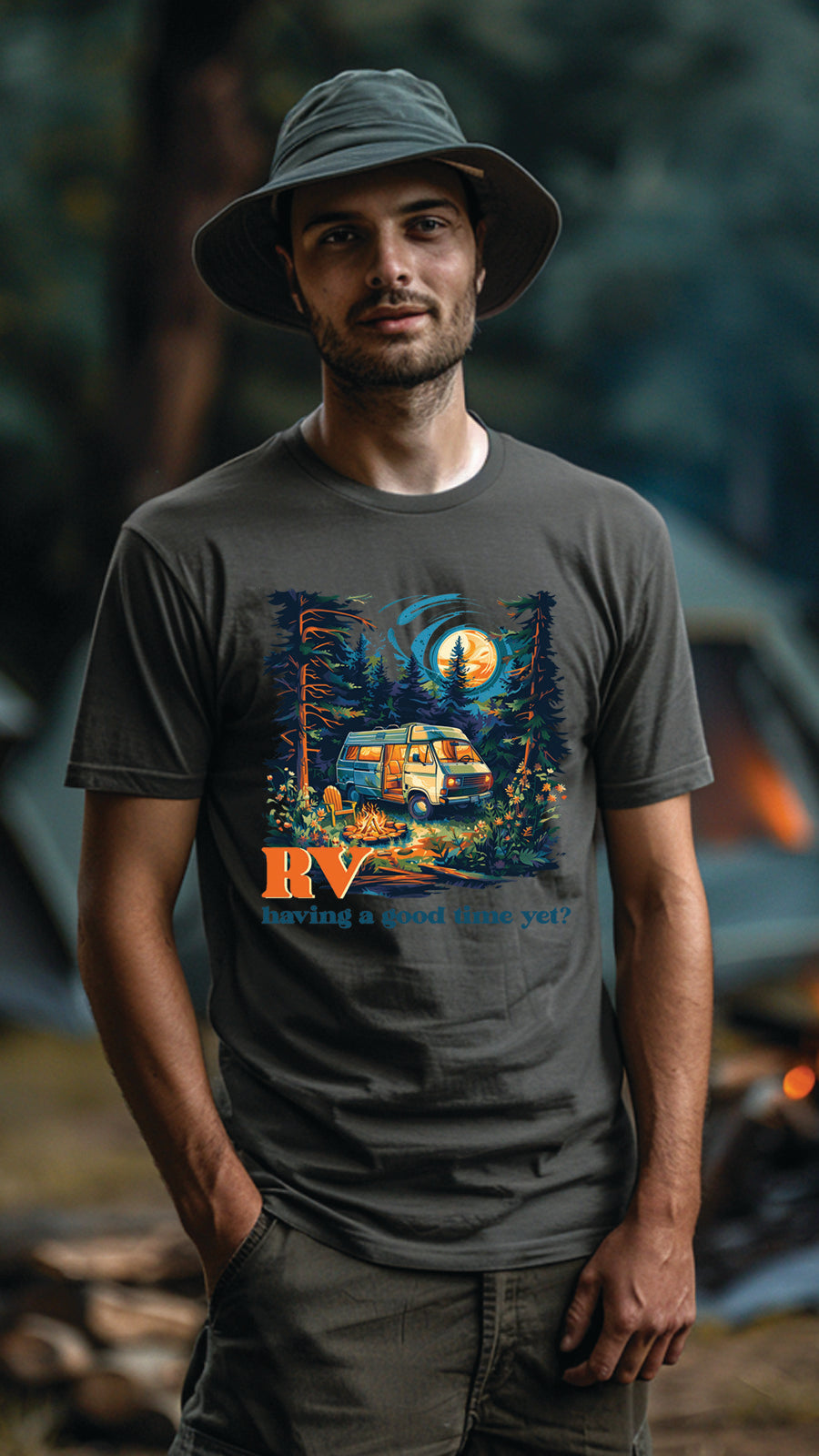 Unisex Camping Graphic Tee, Nature-Inspired T-Shirt for Men and Women, CAM002