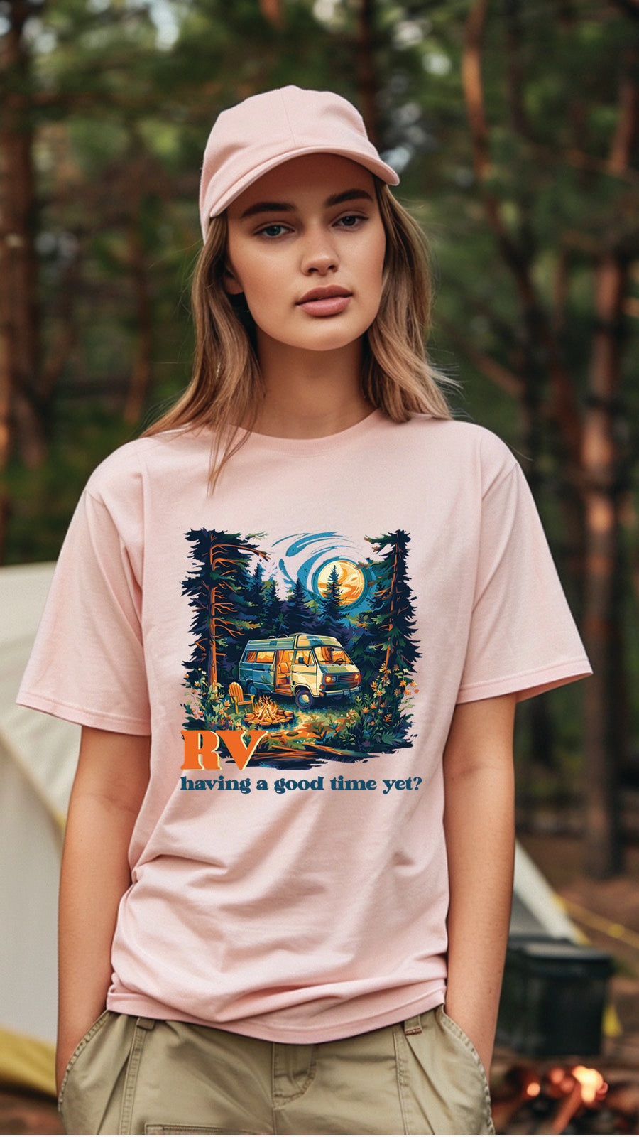 Unisex Camping Graphic Tee, Nature-Inspired T-Shirt for Men and Women, CAM002