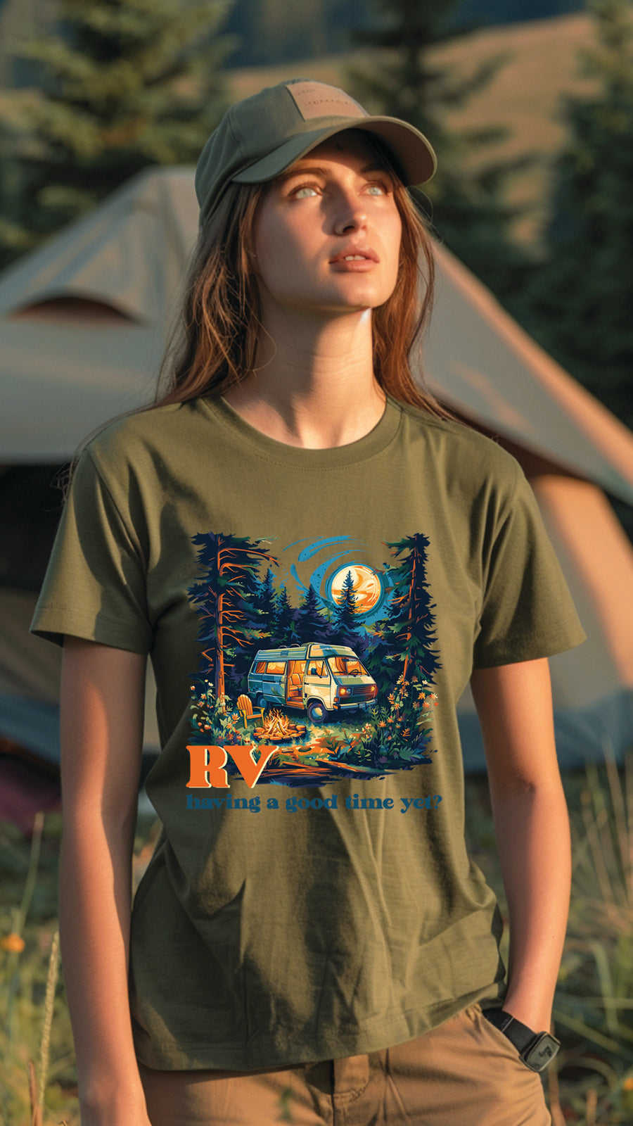 Unisex Camping Graphic Tee, Nature-Inspired T-Shirt for Men and Women, CAM002
