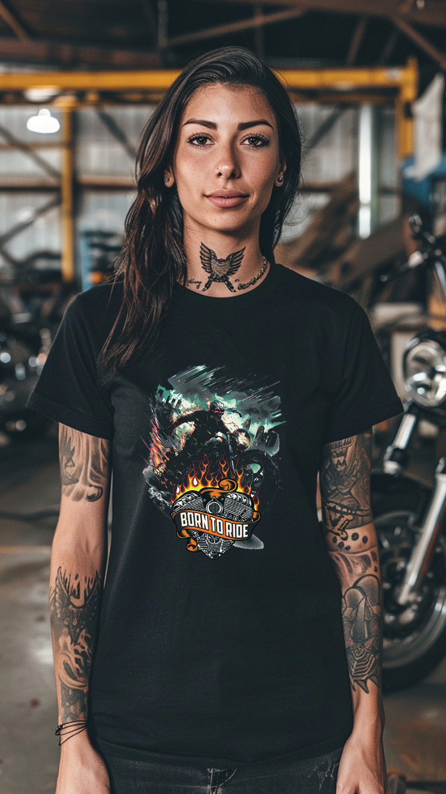 Born to Ride Motorcycle Graphic T-Shirt, Biker Freedom Tee For Men and Women, MOTO004