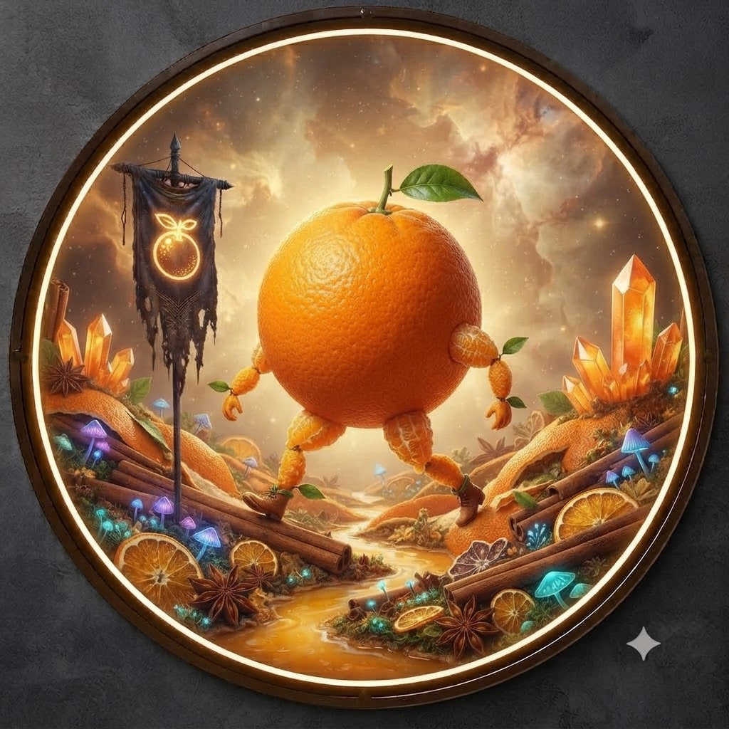 Whimsical Fantasy Orange Character Circular LED Wall Art led 228