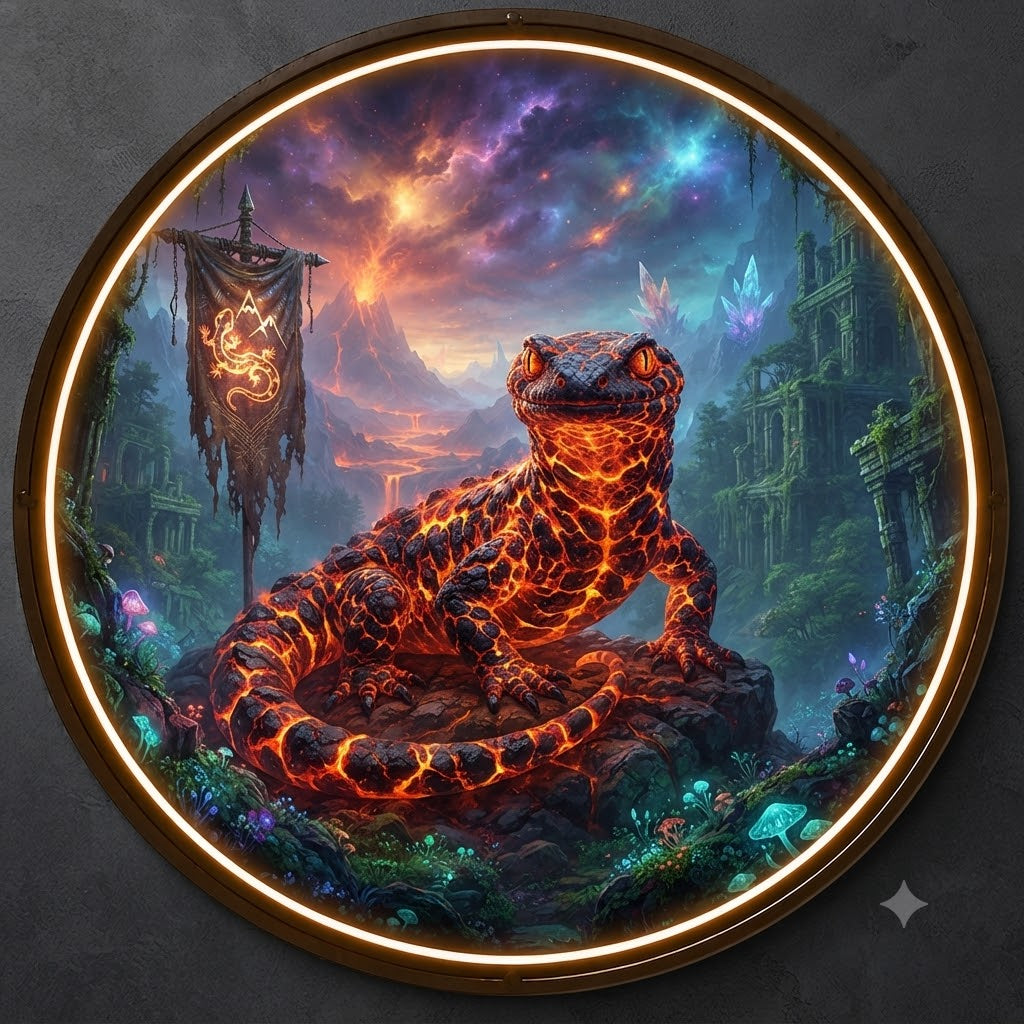 Magical Lava Salamander Circular LED Wall Art led 227