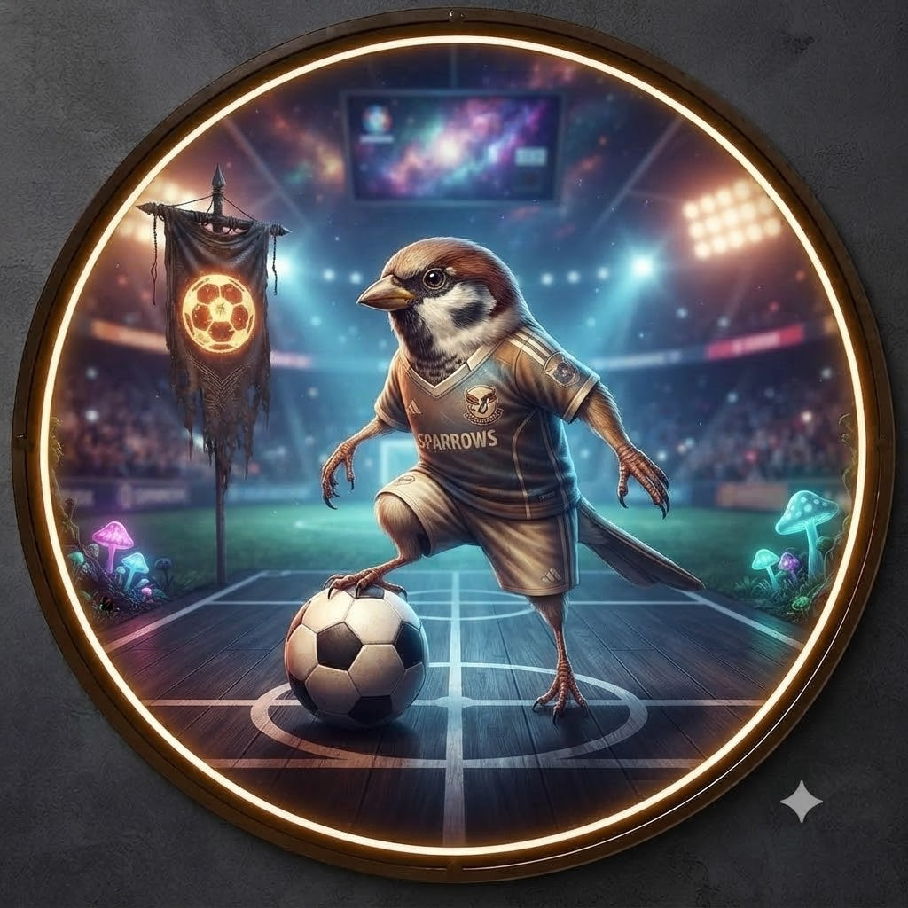 Sparrow Soccer Star Round LED Backlit Wall Art led 237