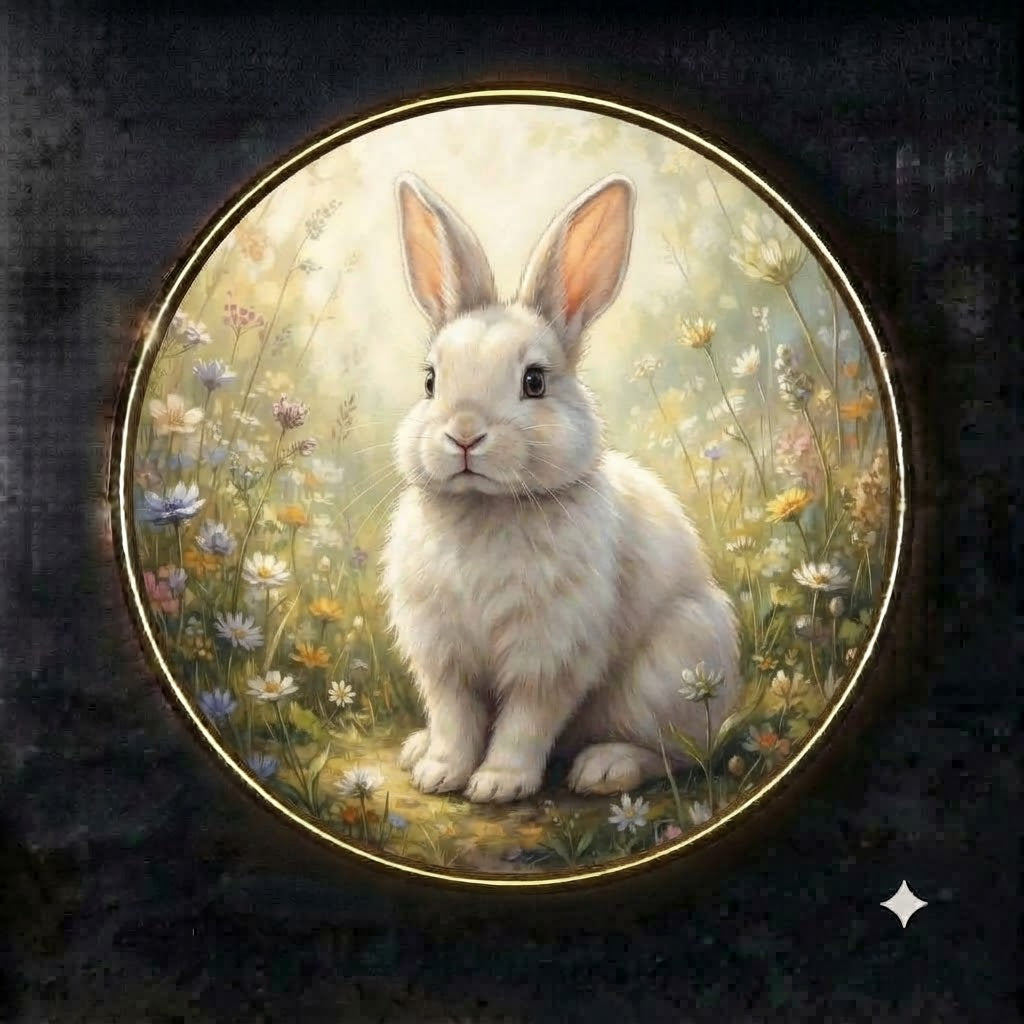 Luxury Three-Size Rabbit Art Set with LED Halo Wall Display led 219