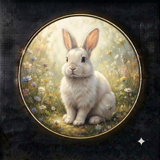 Luxury Three-Size Rabbit Art Set with LED Halo Wall Display led 219