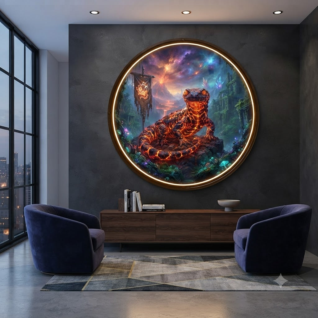 Magical Lava Salamander Circular LED Wall Art led 227