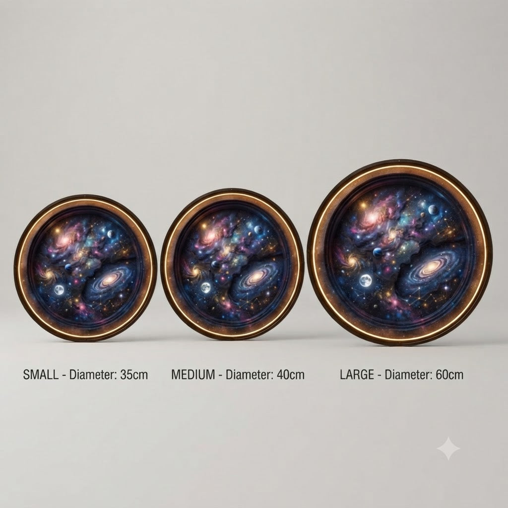 Mythical Floral Landscape and Banner Relief Round Wall Art with LED Backlight led 248