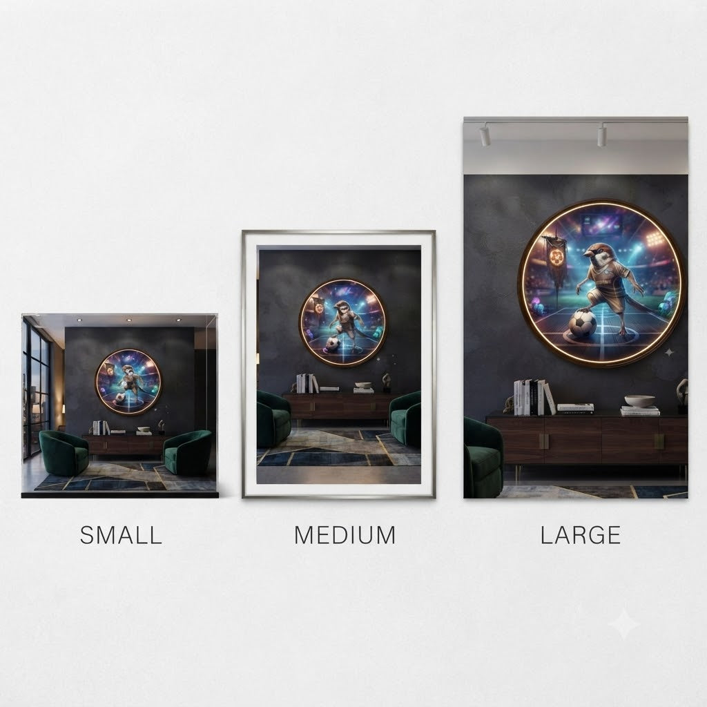 Sparrow Soccer Star Round LED Backlit Wall Art led 237