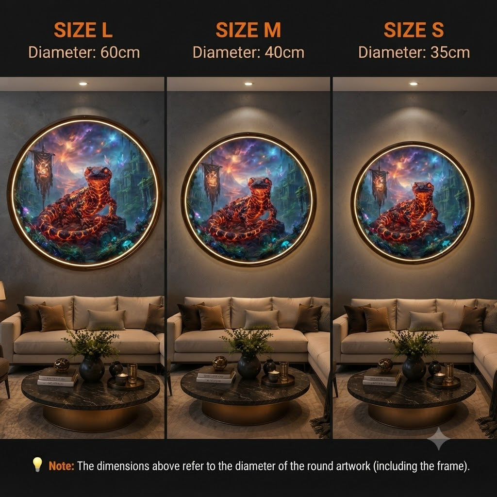 Magical Lava Salamander Circular LED Wall Art led 227