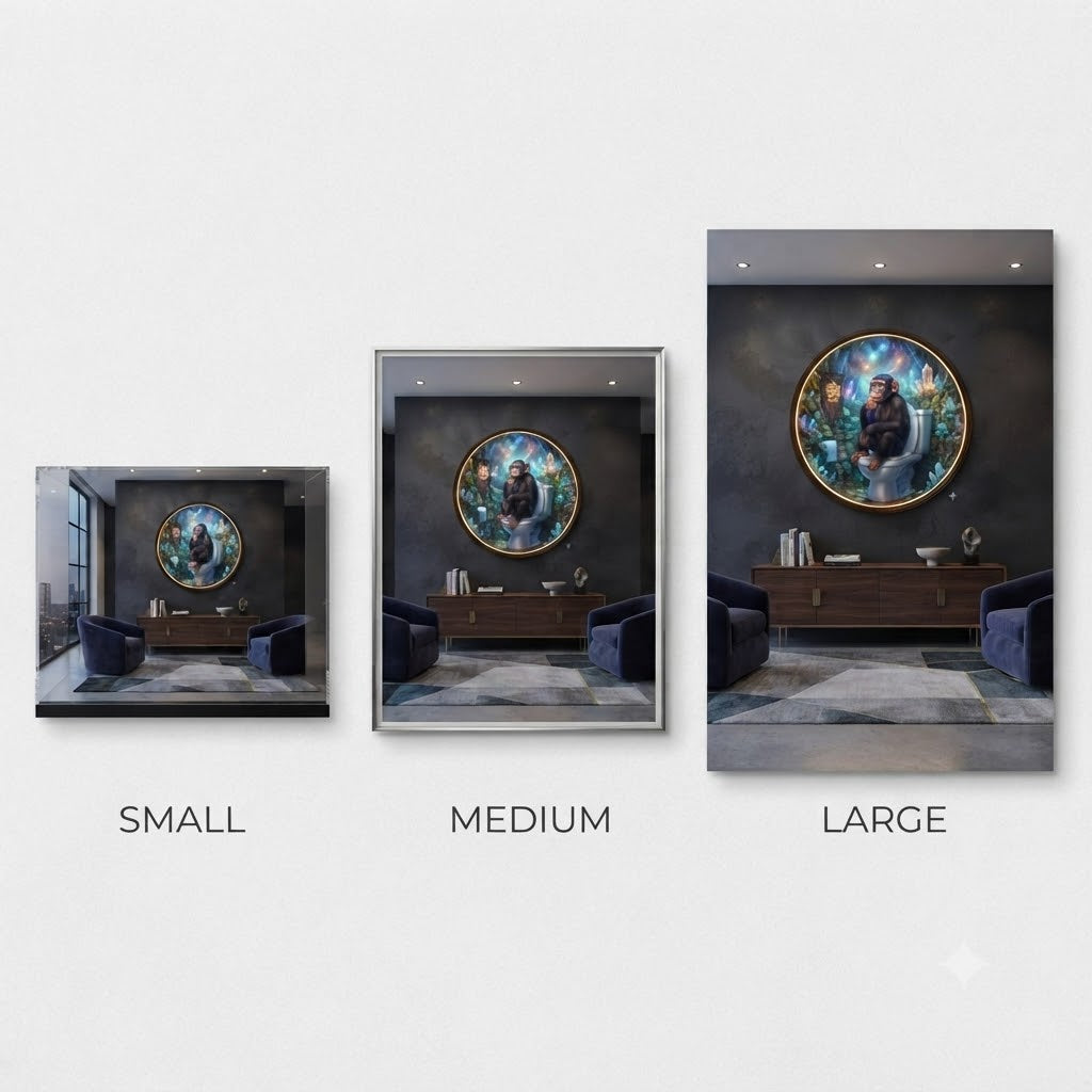 The Thinker Chimp Crystal Forest Circular LED Wall Art led 230