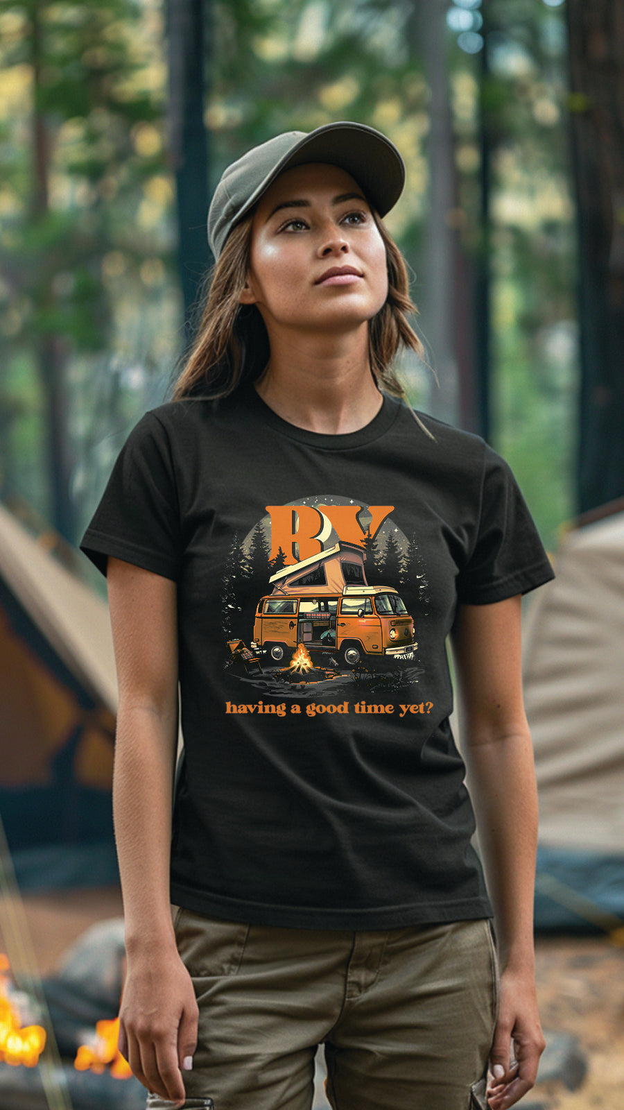 Unisex Camping Graphic Tee, Nature-Inspired T-Shirt for Men and Women, CAM001