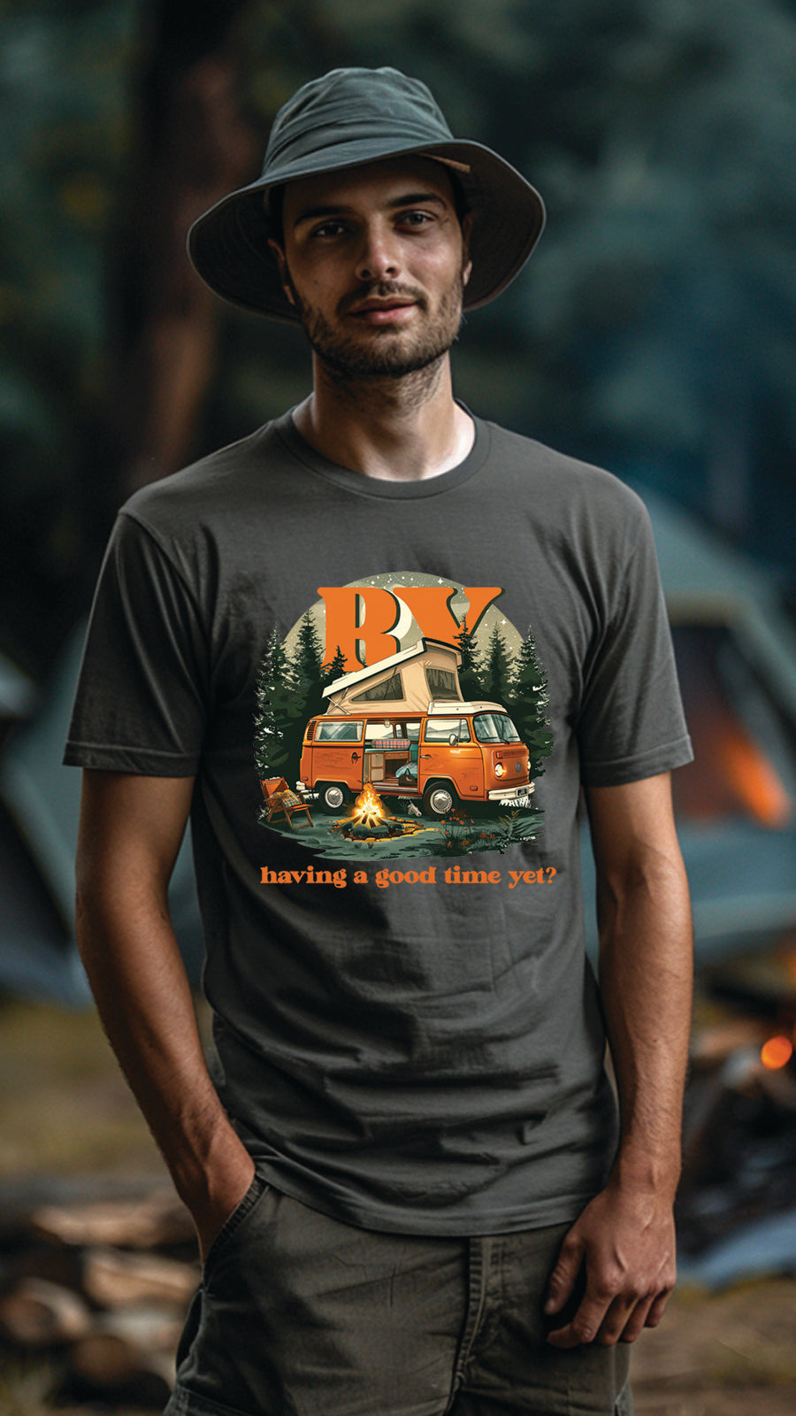 Unisex Camping Graphic Tee, Nature-Inspired T-Shirt for Men and Women, CAM001