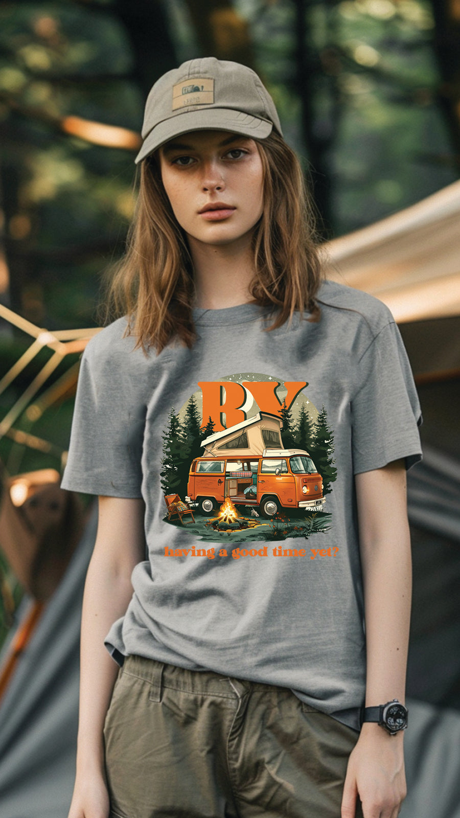 Unisex Camping Graphic Tee, Nature-Inspired T-Shirt for Men and Women, CAM001