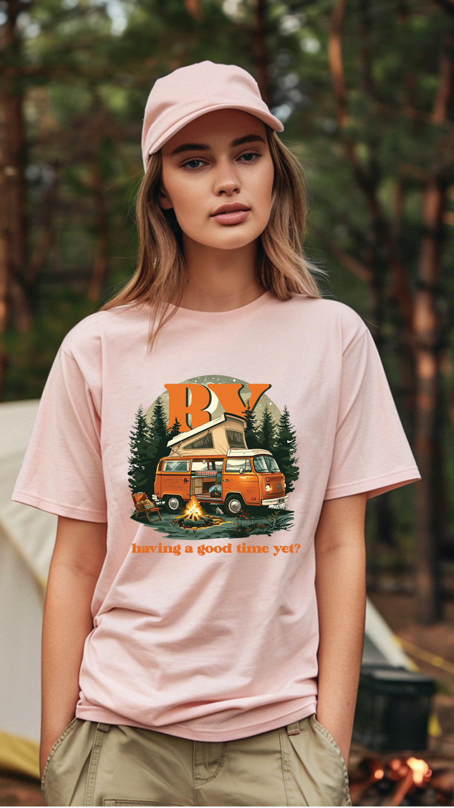 Unisex Camping Graphic Tee, Nature-Inspired T-Shirt for Men and Women, CAM001