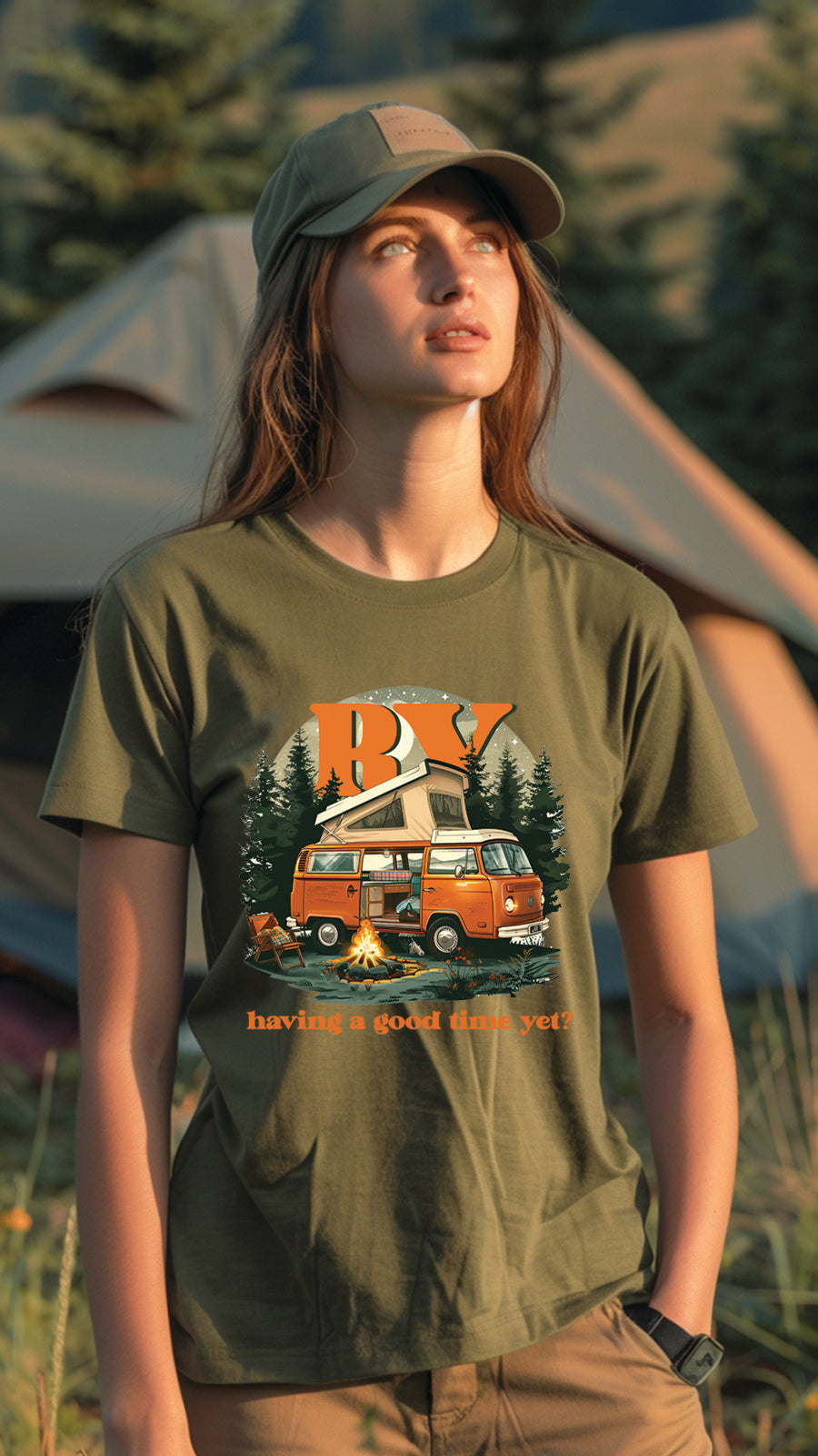 Unisex Camping Graphic Tee, Nature-Inspired T-Shirt for Men and Women, CAM001