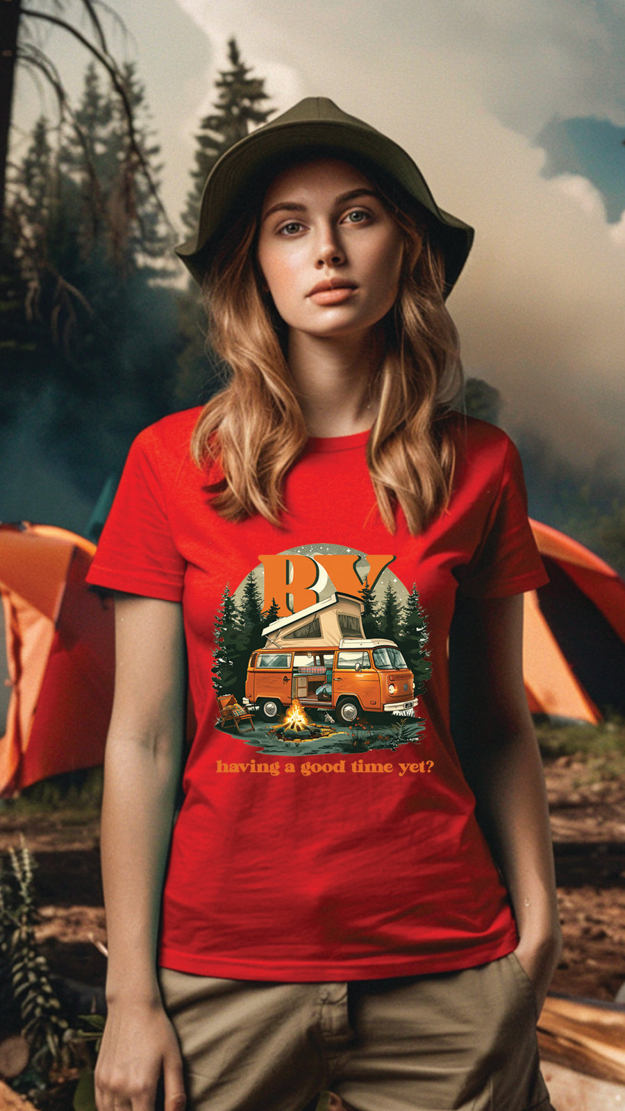 Unisex Camping Graphic Tee, Nature-Inspired T-Shirt for Men and Women, CAM001