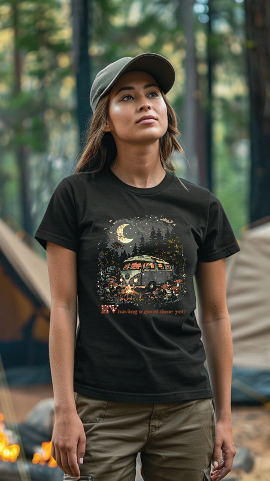 Unisex Camping Graphic Tee, Nature-Inspired T-Shirt for Men and Women, CAM003