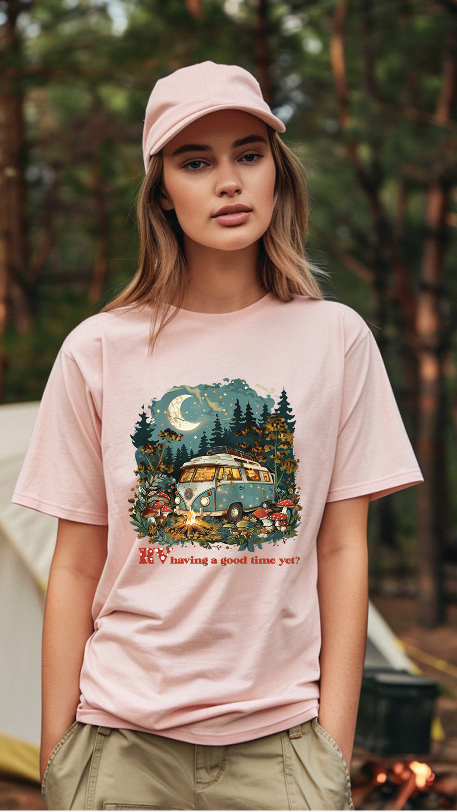 Unisex Camping Graphic Tee, Nature-Inspired T-Shirt for Men and Women, CAM003