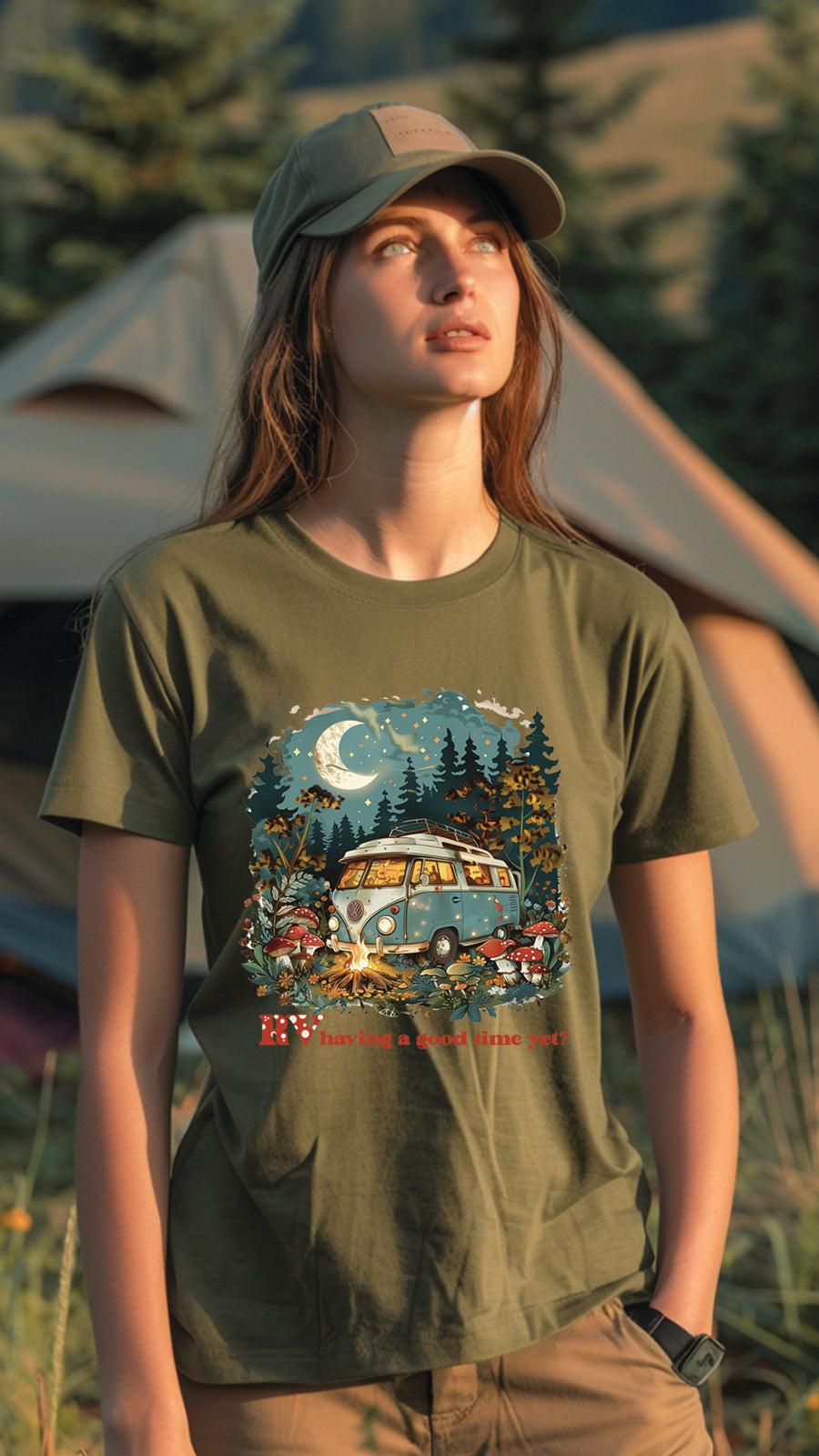 Unisex Camping Graphic Tee, Nature-Inspired T-Shirt for Men and Women, CAM003