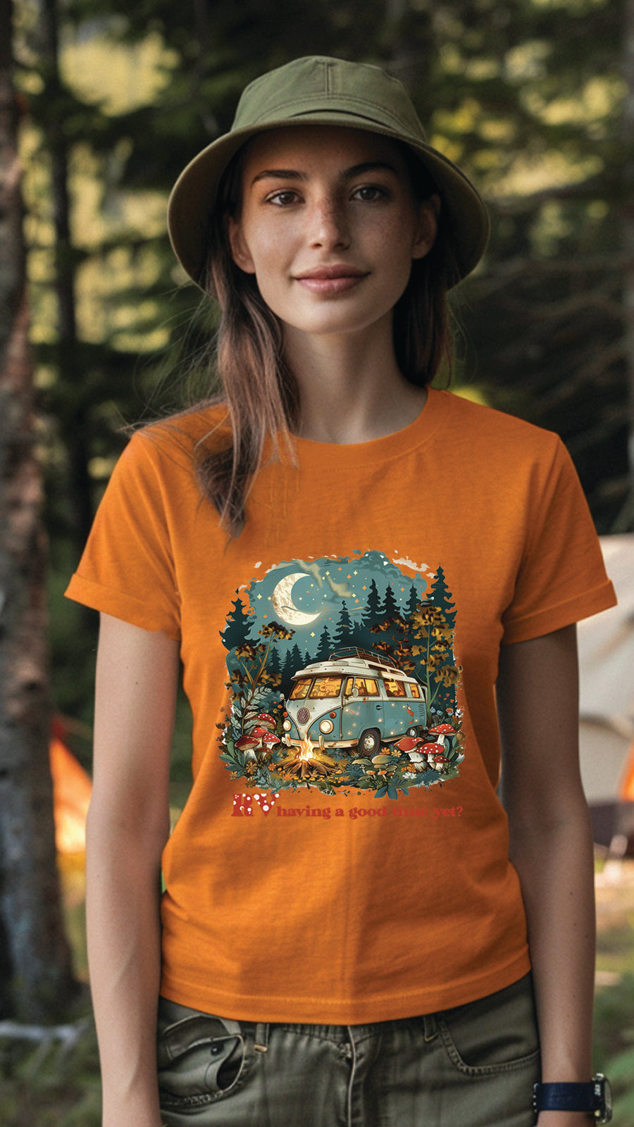 Unisex Camping Graphic Tee, Nature-Inspired T-Shirt for Men and Women, CAM003