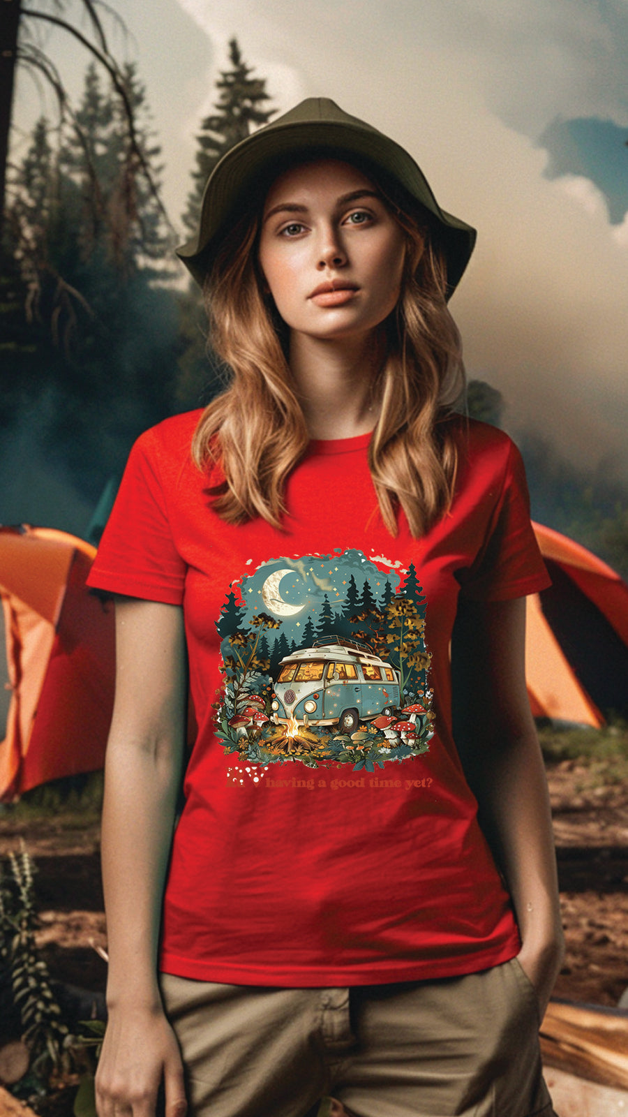 Unisex Camping Graphic Tee, Nature-Inspired T-Shirt for Men and Women, CAM003