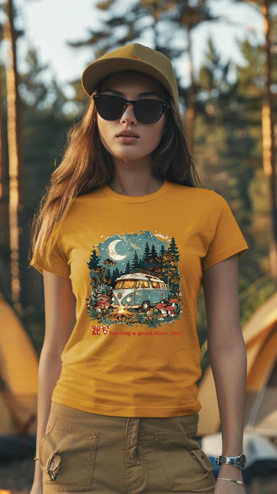 Unisex Camping Graphic Tee, Nature-Inspired T-Shirt for Men and Women, CAM003