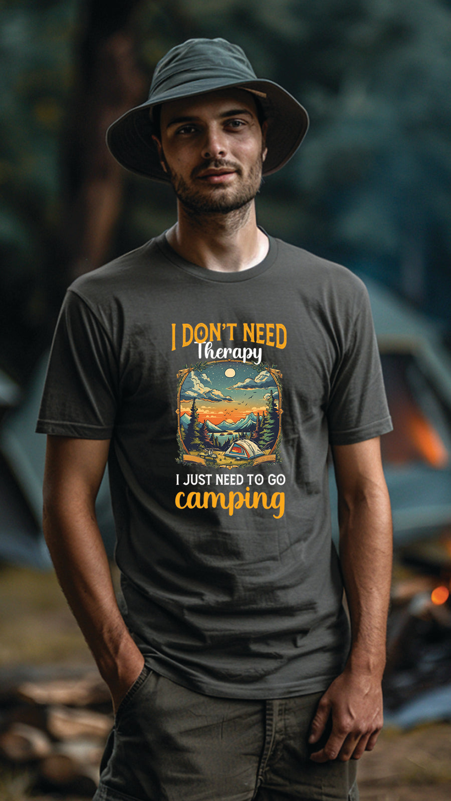 Unisex Camping Graphic Tee, Nature-Inspired T-Shirt for Men and Women, CAM004