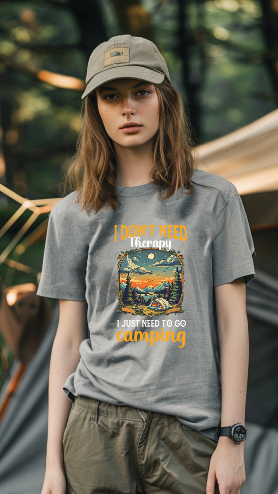 Unisex Camping Graphic Tee, Nature-Inspired T-Shirt for Men and Women, CAM004