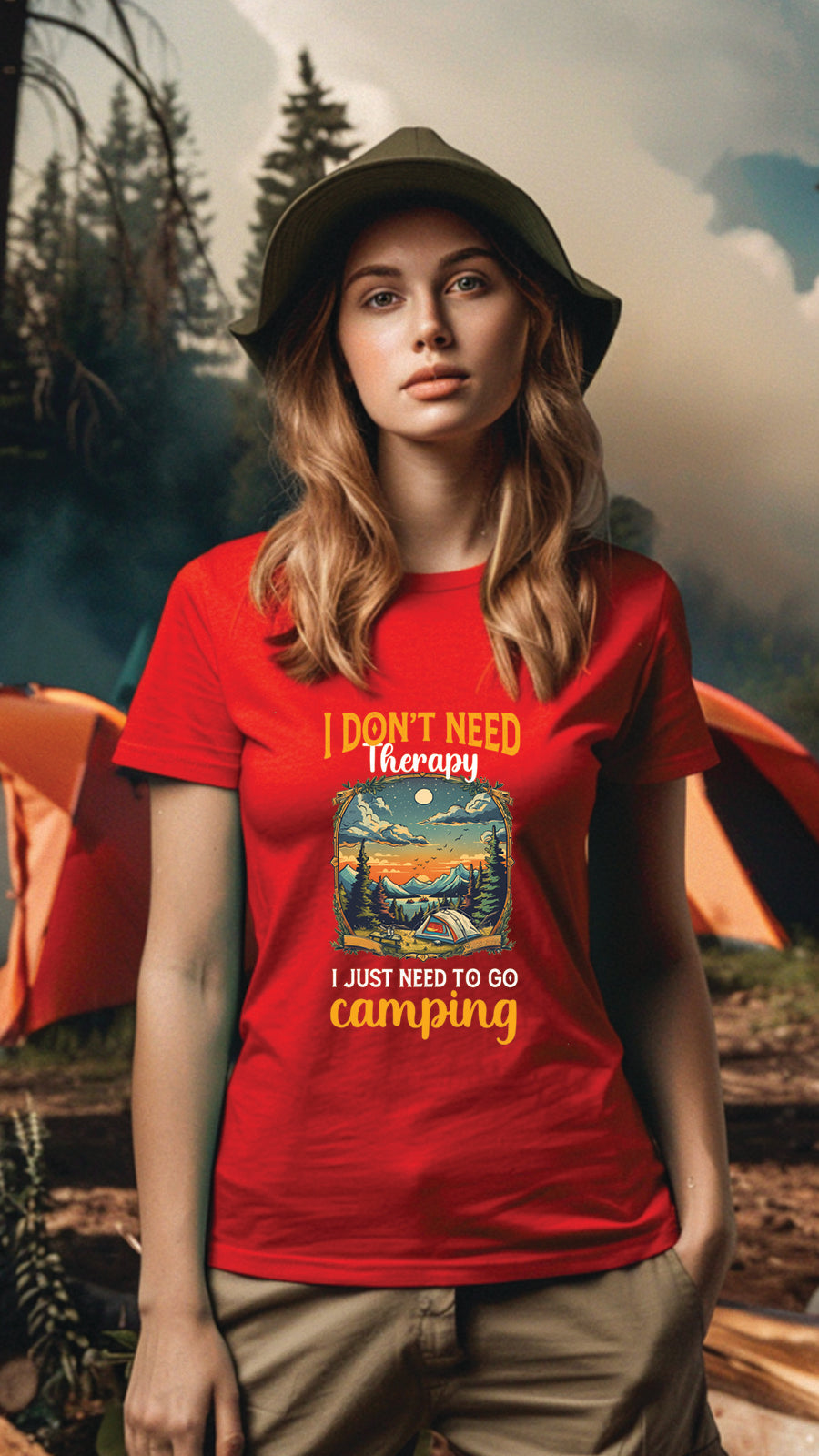 Unisex Camping Graphic Tee, Nature-Inspired T-Shirt for Men and Women, CAM004