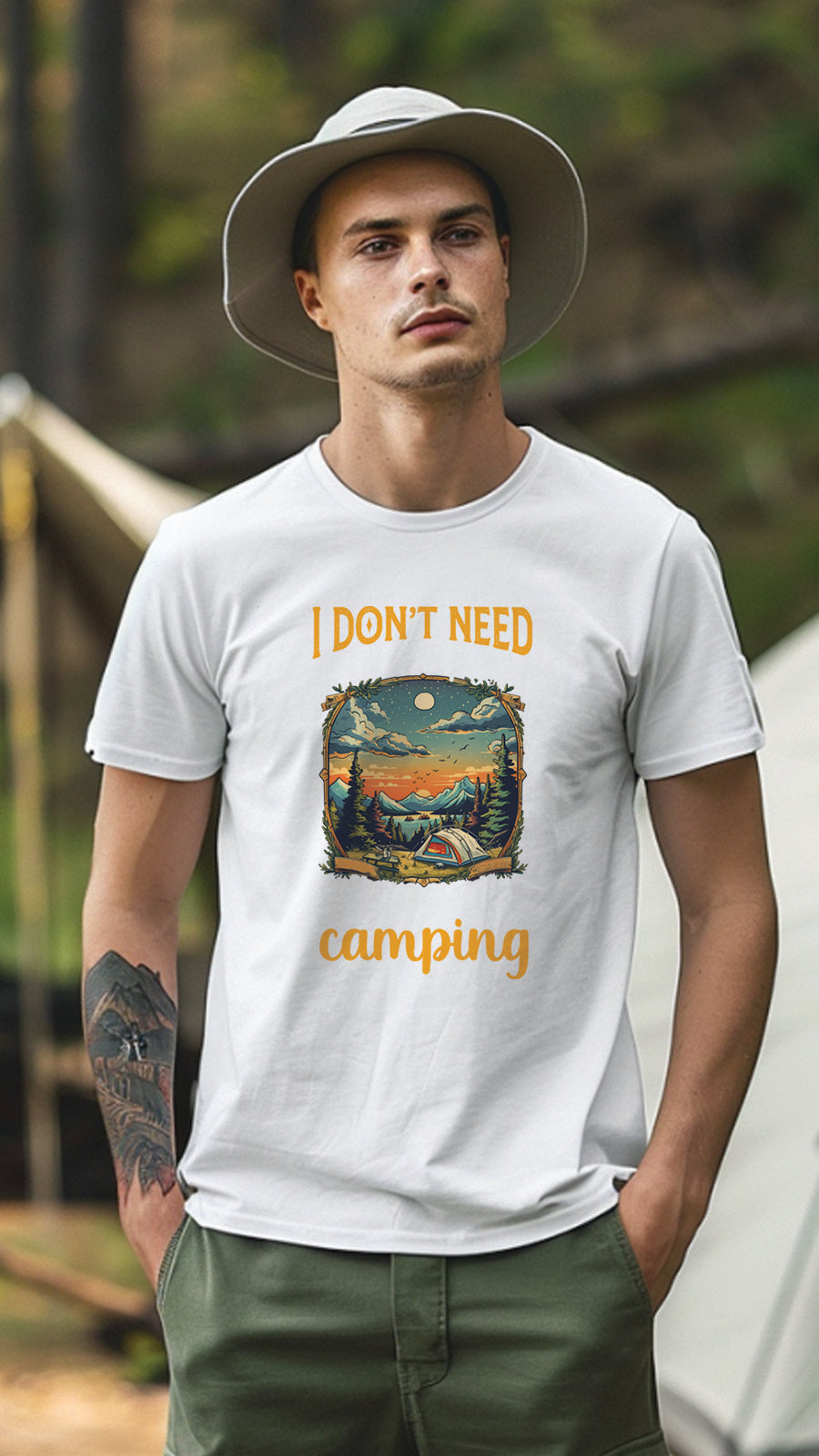 Unisex Camping Graphic Tee, Nature-Inspired T-Shirt for Men and Women, CAM004