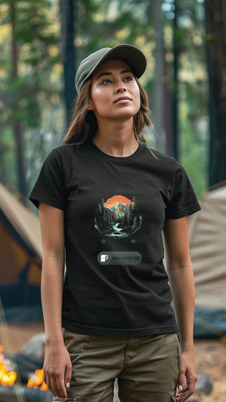 Unisex Camping Graphic Tee, Nature-Inspired T-Shirt for Men and Women, CAM005