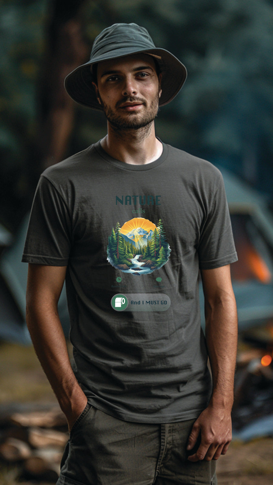 Unisex Camping Graphic Tee, Nature-Inspired T-Shirt for Men and Women, CAM005