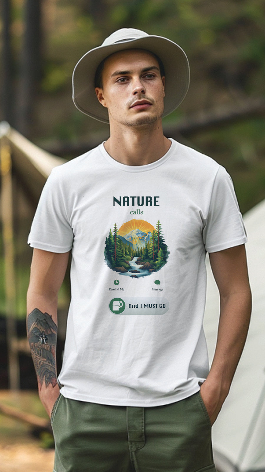 Unisex Camping Graphic Tee, Nature-Inspired T-Shirt for Men and Women, CAM005